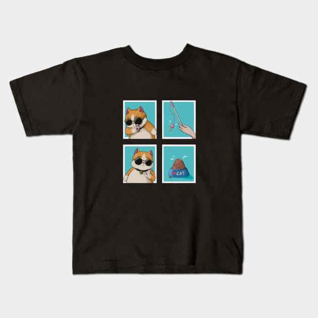 Cute cat drake memes Kids T-Shirt by witart.id